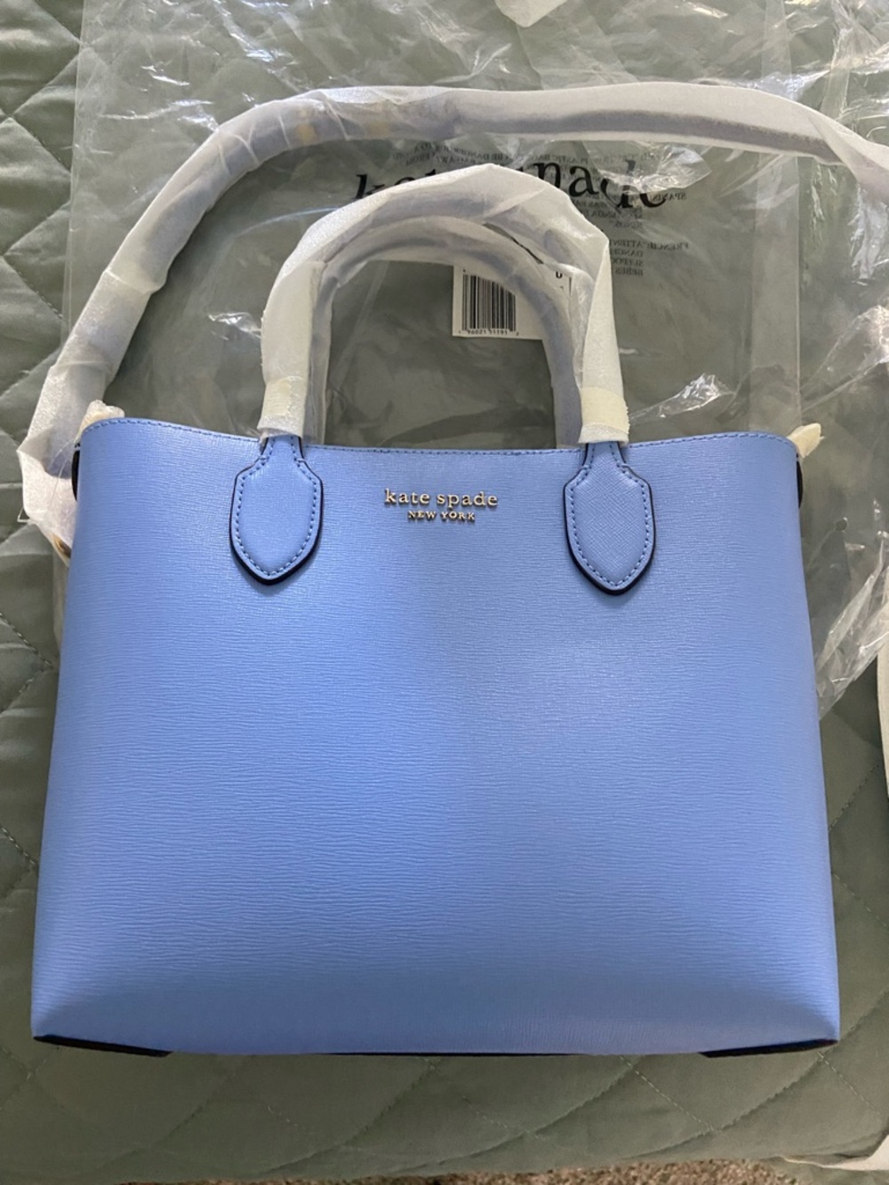 kate spade Periwinkle Blue Leather Satchel with Gold Logo - final day